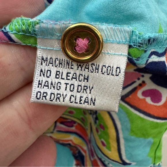 Paisley Print Button Down Shirt Lilly Pulitzer Womens 4 Multicolor - Picture 5 of 6